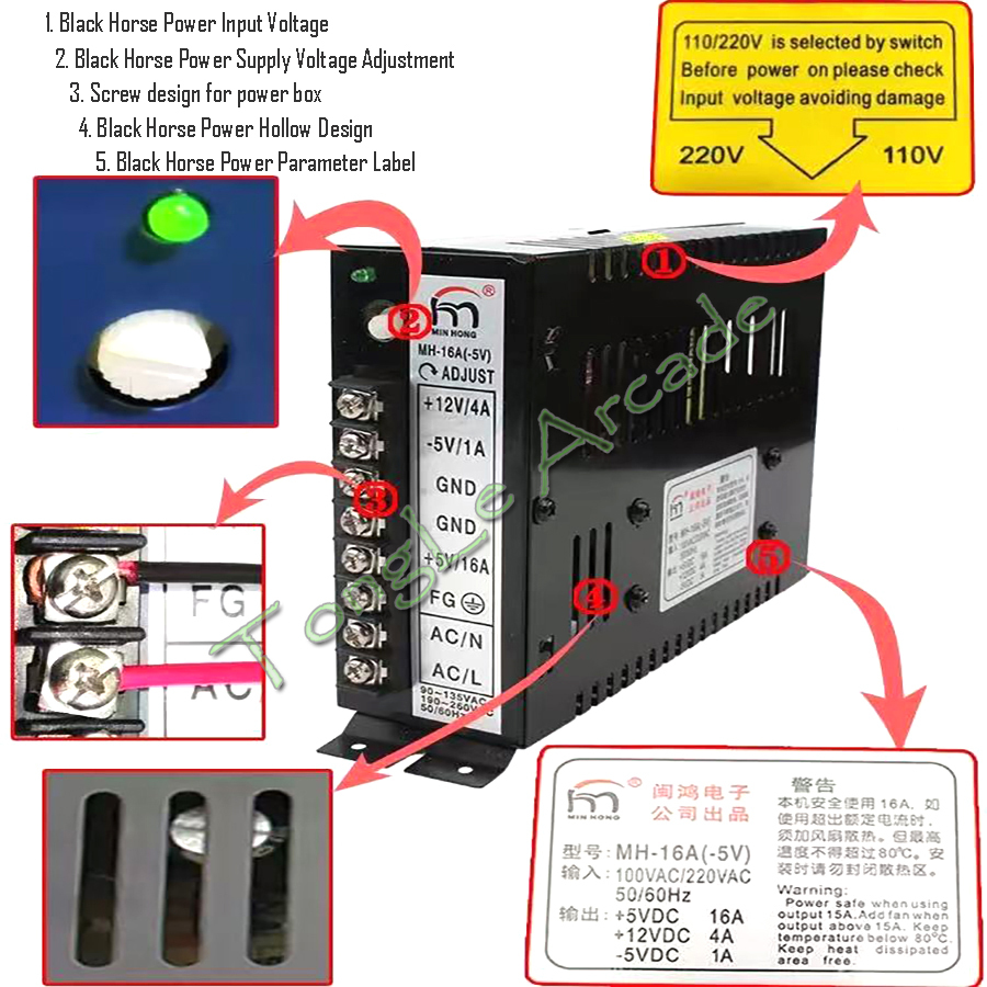 Coin Pusher Machine - Componenti per Arcade Jamma MH-16A(-5V) 5V